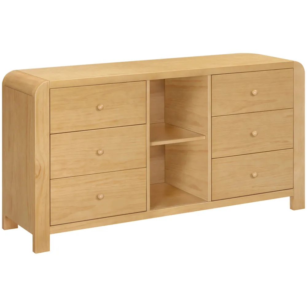 TipToe 6-Drawer Extra Wide Assembled Dresser with Cubbies (62")