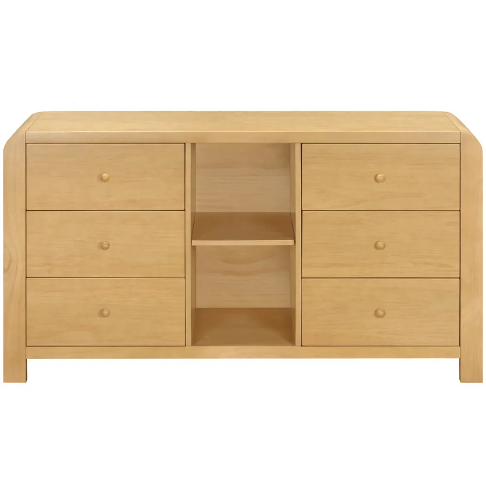 TipToe 6-Drawer Extra Wide Assembled Dresser with Cubbies (62")