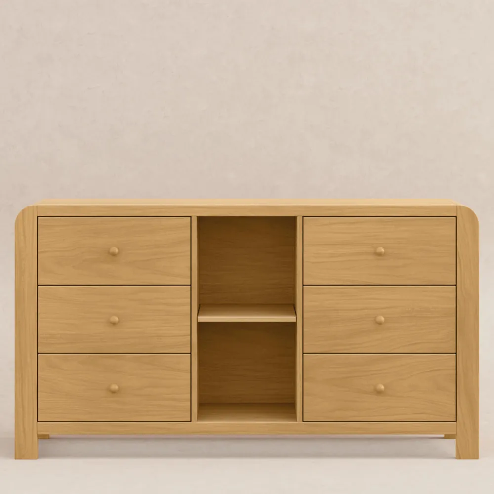 TipToe 6-Drawer Extra Wide Assembled Dresser with Cubbies (62")