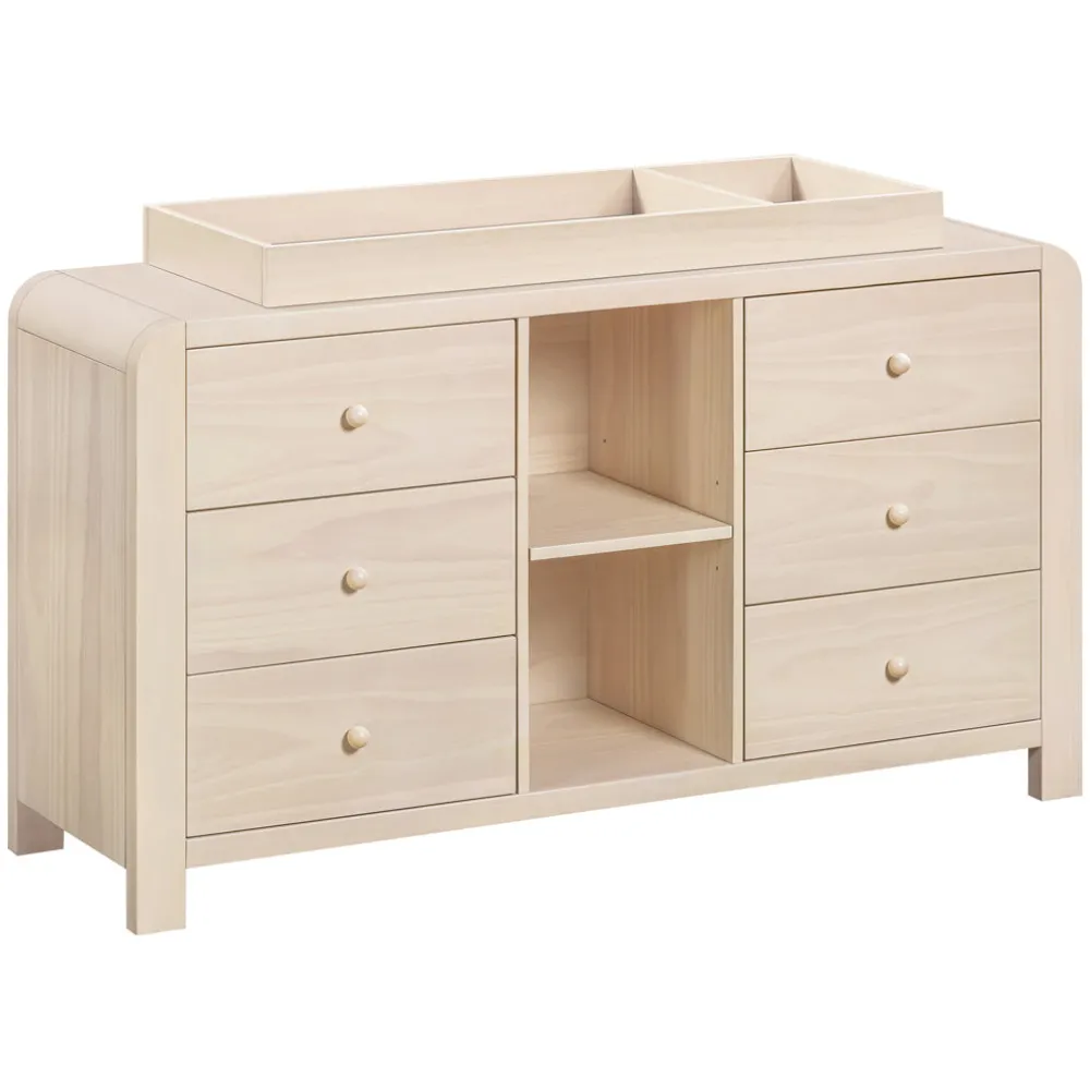 TipToe 6-Drawer Extra Wide Assembled Dresser with Cubbies (62")